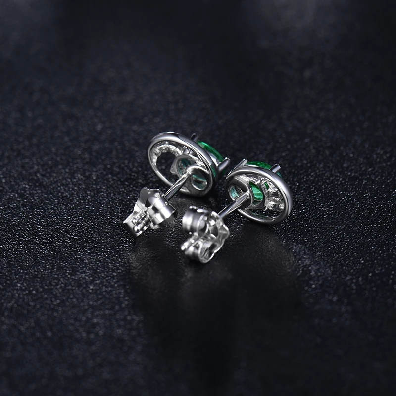 Женские серьги гвоздики с натуральным изумрудом LOVERJEWELRY винтажные Дизайнерские