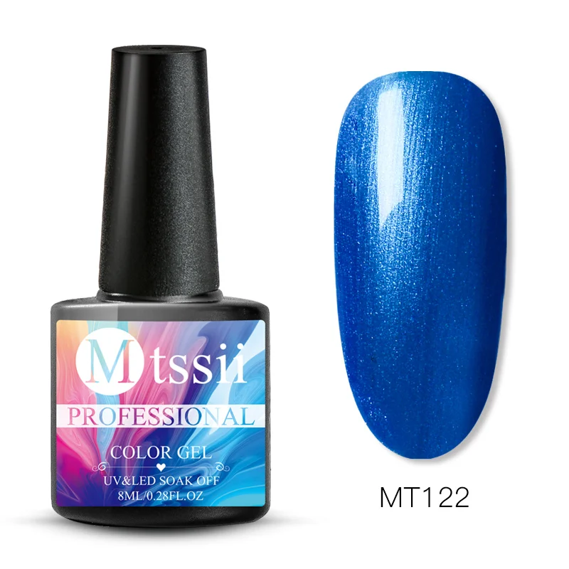 Mtssii цветной однотонный лак для ногтей Блестящий мерцающий гель для ногтей Дизайн ногтей маникюрный лак впитывающий УФ-гель - Цвет: HHS01555