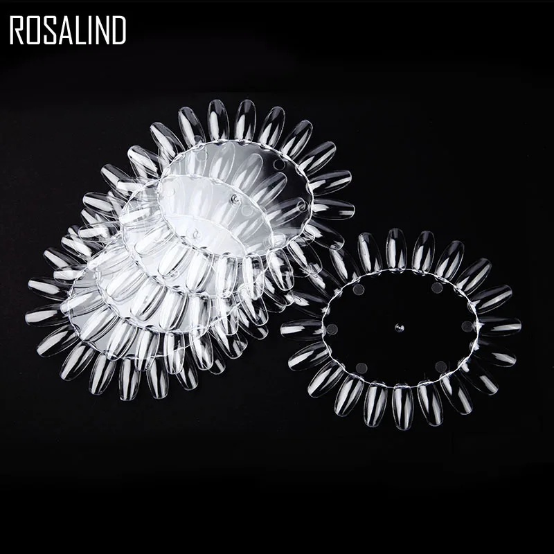 ROSALIND 5 шт./лот накладные ногти наконечник карты прозрачный белый пряжка кольцо