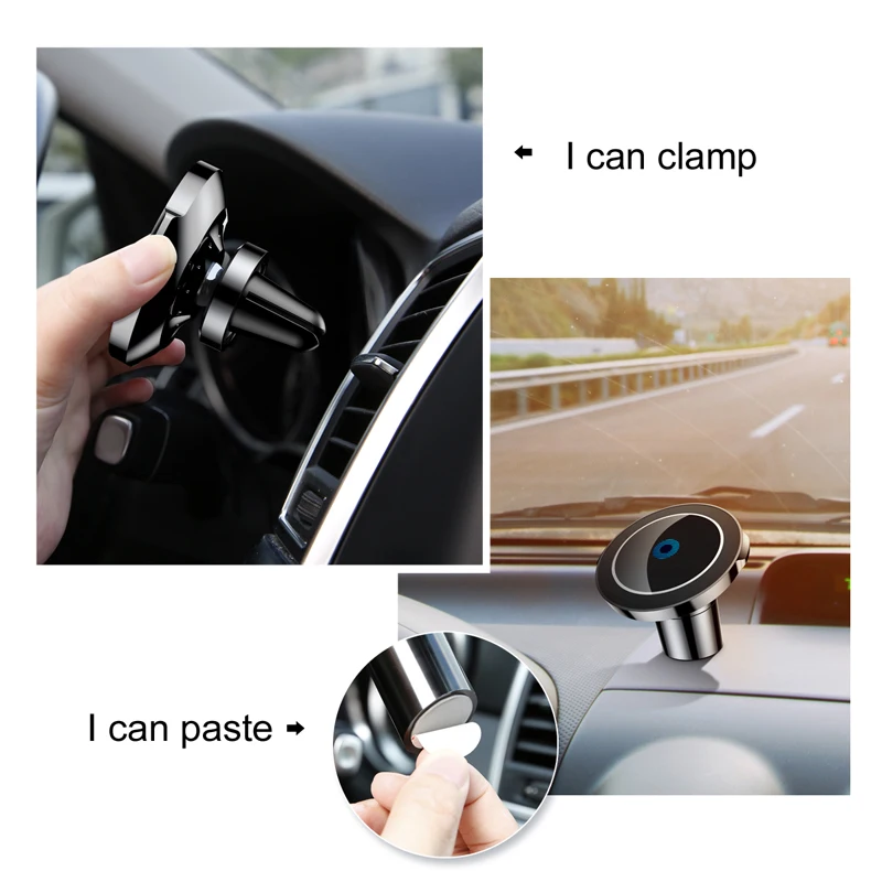 Baseus Qi Wireless Charger Magnetic Phone Holder For iPhone 11 Pro Samsung Fast Charging Car Mobile
