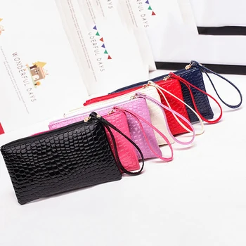 

Fashion Women Zipper Crocodile Skin Purses Female Long Change Purse Leather Wallet Coin Purse Ladies Designer Wallet