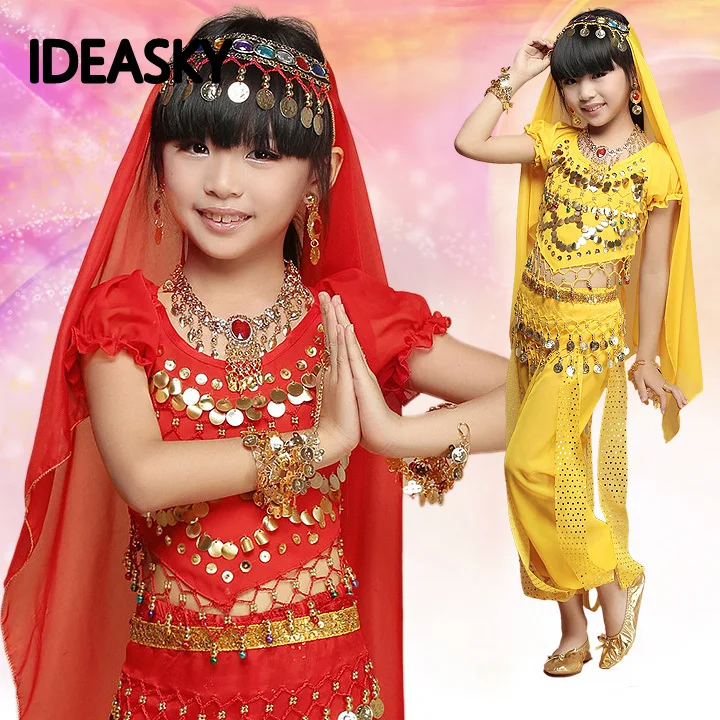 Костюмы для восточных танцев, индийское платье для детей, детские платья для девочек, индийская одежда для танца живота, распродажа, детский Индийский танец живота
