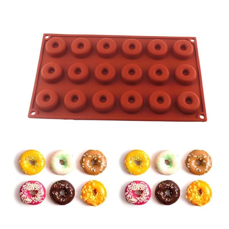Molde De Mini Donas De Silicona De 18 Cavidades Molde De Pastel De Galletas De Chocolate Moldes Para Rosquillas Molde De Postre Para Hornear En Casa 29 8 17 3 1 4 Cm Moldes Para Pasteles Aliexpress