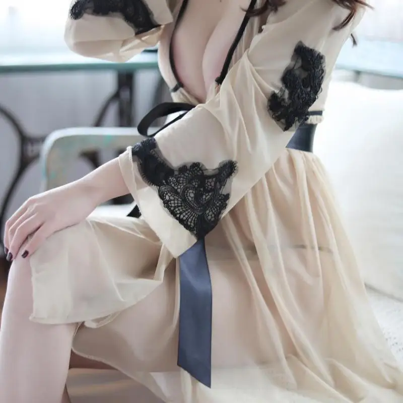 

Robes Nightgown Bride Robe Womens Silk Wedding Elegant Kimono Robe Chemise De Nuit Peignoir De Bain Sleepwear Snowflake Gown