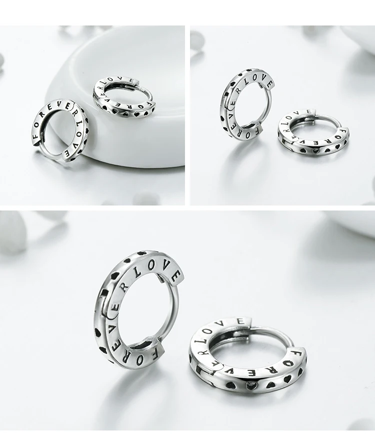 MODIAN новые модные подлинные 925 пробы серебряные винтажные романтические серьги-кольца для женщин Forever Love для женщин ювелирные изделия подарок