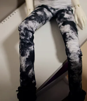 

BJD doll pant Black white no rules water ink jeans for 1/3 1/4 BJD SD DD SD17 MDD MSD SD17 Uncle SSDF doll clothes accessories