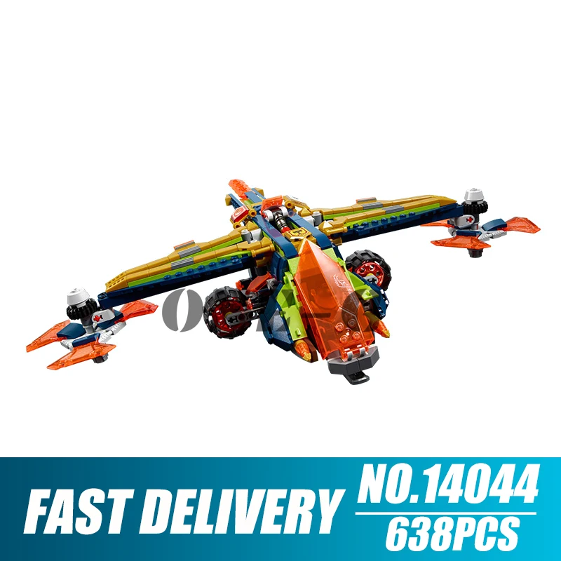 

Building blocks 14044 638pcs Compatible with nexo knights 72005 Bricks Aaron's X-bow figures Educational toys for children