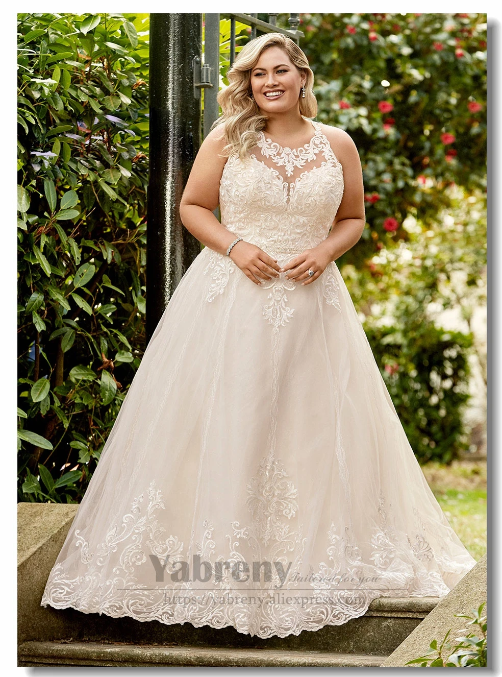 A line Plus Size Wedding Gown|Wedding Dresses| - AliExpress
