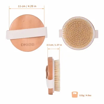 TREESMILE Natural bristles Bath brush Body Maasage No Handle Bath Brush Body Exfoliating SPA Hot Dry Skin Body Wooden Dry Brush 3
