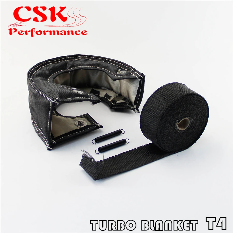 

Black T4 Turbo Heat Shield Blanket Cover+10 Meter 2" Manifold Downpipe Wrap