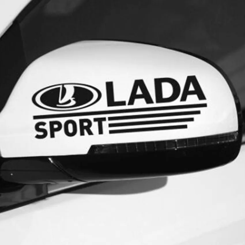 

2pcs Russia Car Rearview Sports Decal Sticker Styling Decoration for lada niva kalina priora granta largus vaz samara 2110