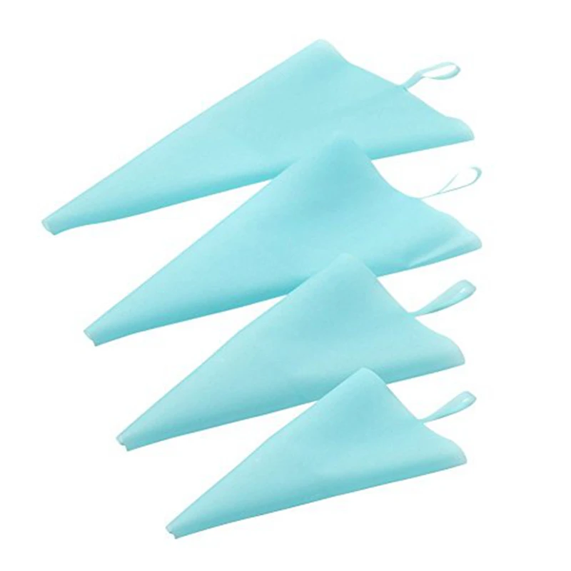 4 Sizes Silicone Pastry Bags Set, Reusable Icing Piping Bag Baking