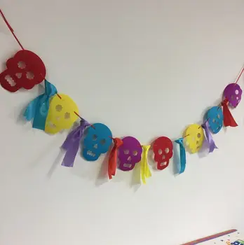 

Partywakaka Dia de los Muertos Mexican Day of the Dead Party Supplies Banner Skull felt non woven decoration