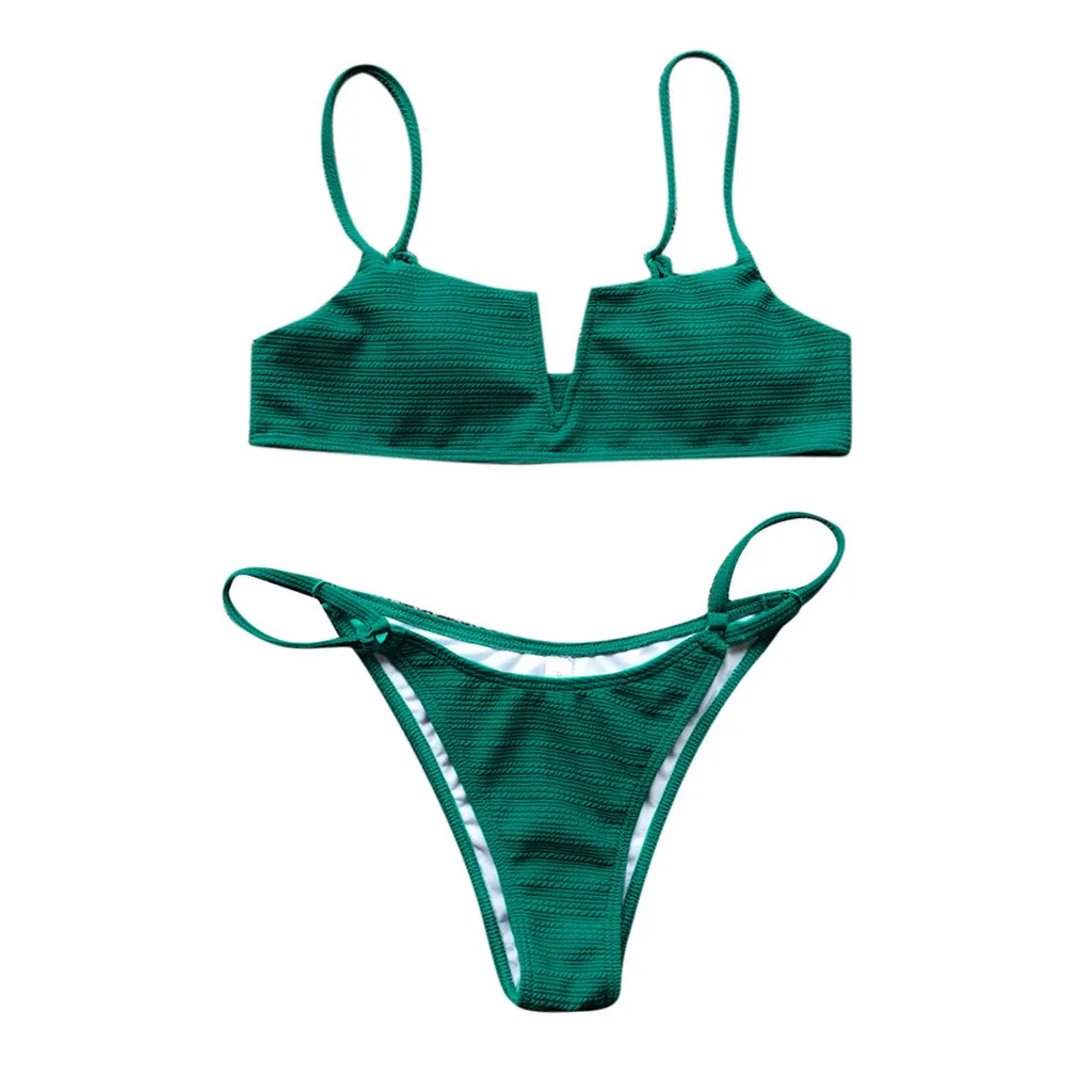 New Trend Sexy Swimsuit Women Swimwear One Piece Beachwear Bodysuit Push-Up Padded Solid Bikini Set