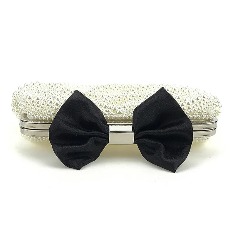 

RURU monkey Women Evening Bags Pearl Ruffles Bow Dance Pure Color Mini Handbag Light Fashion One-shoulder Handbag