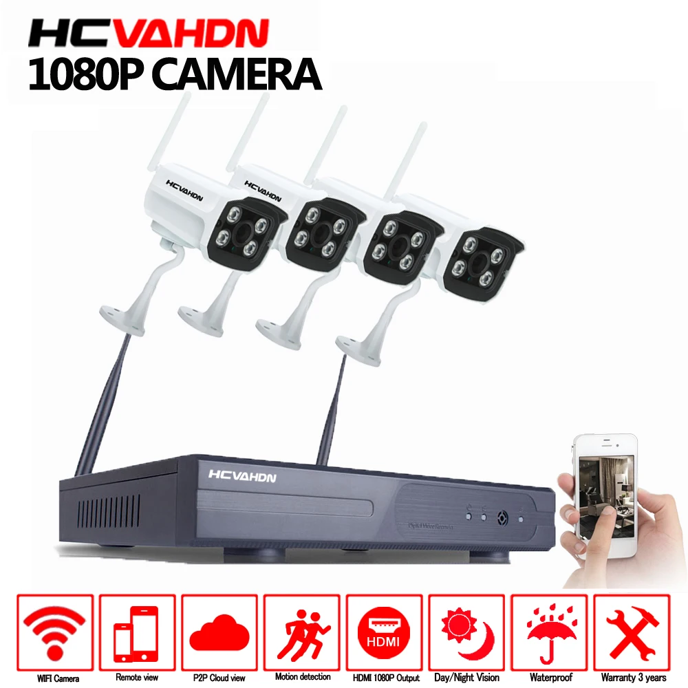 Наружная ИК-камера видеонаблюдения HCVAHDN 4 канала 1080P HD с ночным видением IP-камеры