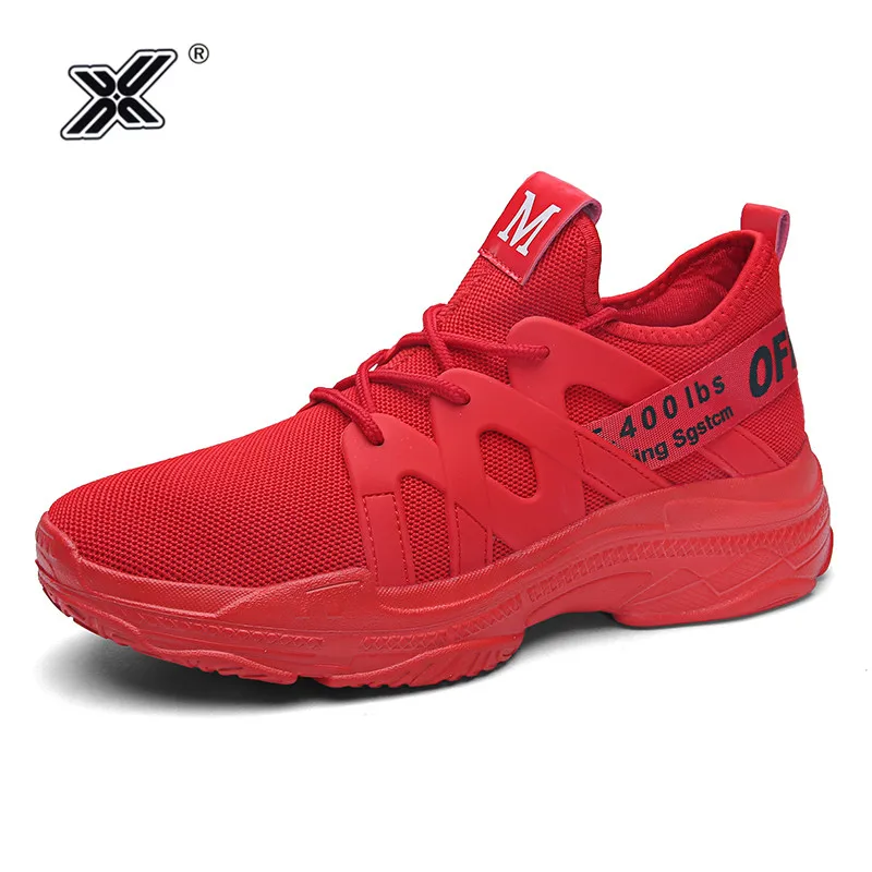 

2019 Seasons Fashion Plus Size 46 47 Soft Red Chunky Sole Men Sneakers hombre Trainers Shoes Comfortable Casual Tennis Men Shoes