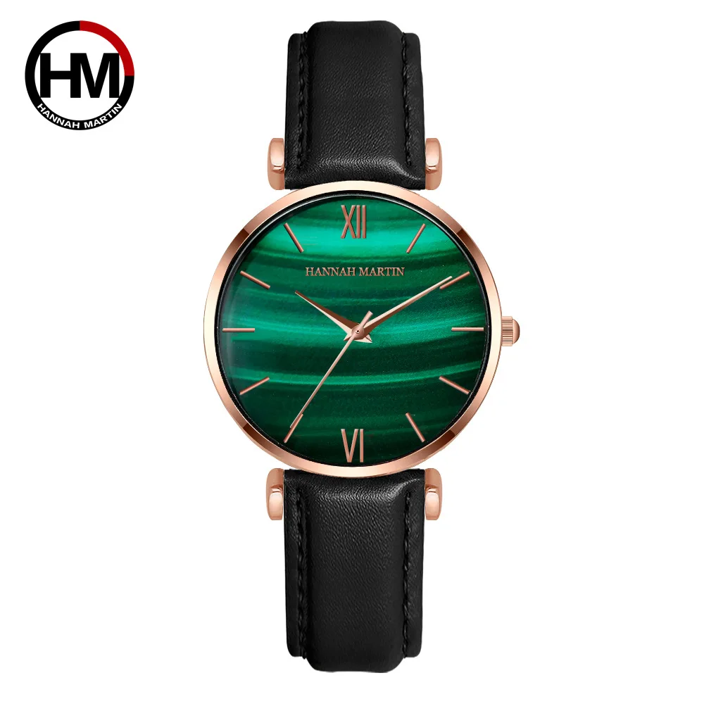 

New Luxury Green Marble Watch Women Quartz Wristwatches Top Brand Ultra-thin Black Mesh Steel Waterproof Clock relogio feminino