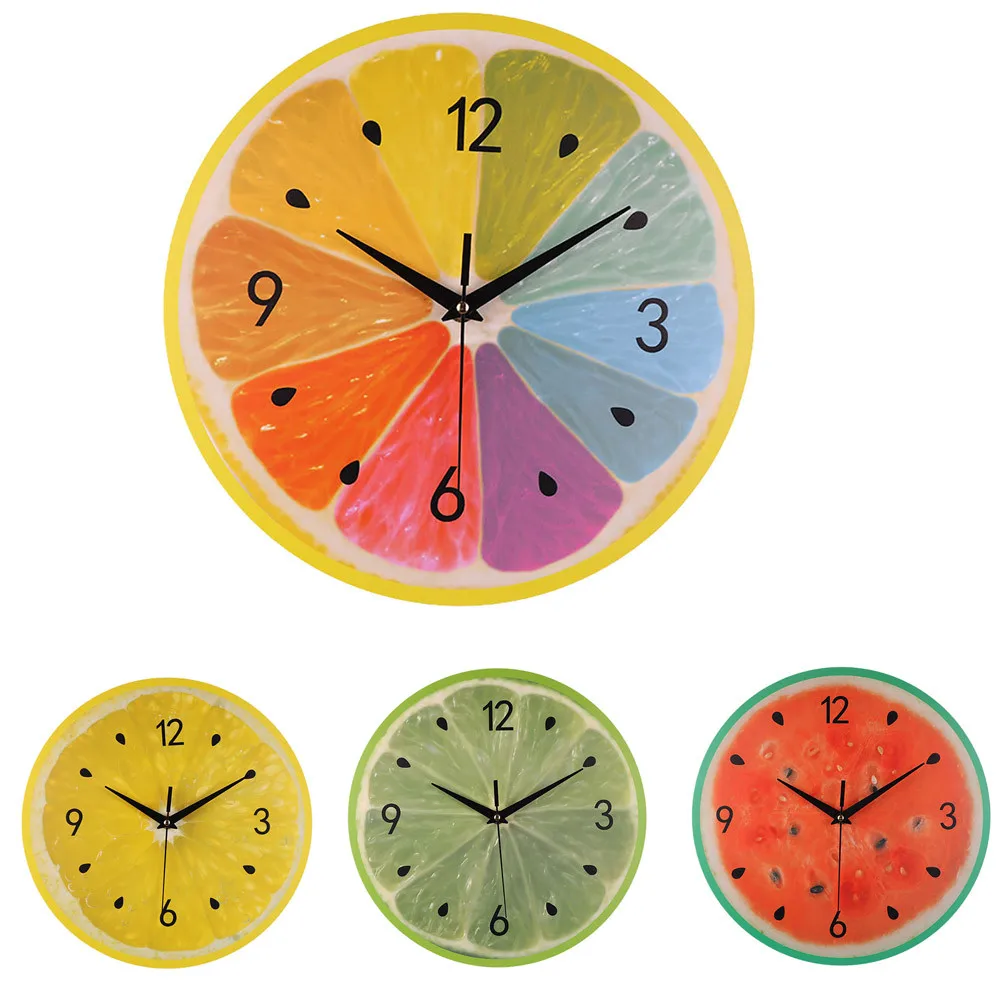 

tic wall clock Silent Sweep Modern Elegant Fruit Creative Digital Clock Home Decoration Gift Simple creative clock New MINII