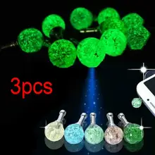 3 шт светящийся ночной Светильник 3,5 мм разъем для наушников Пылезащитная гарнитура фиксатор для наушников мобильный телефон аудио Пылезащитный для планшетных ПК