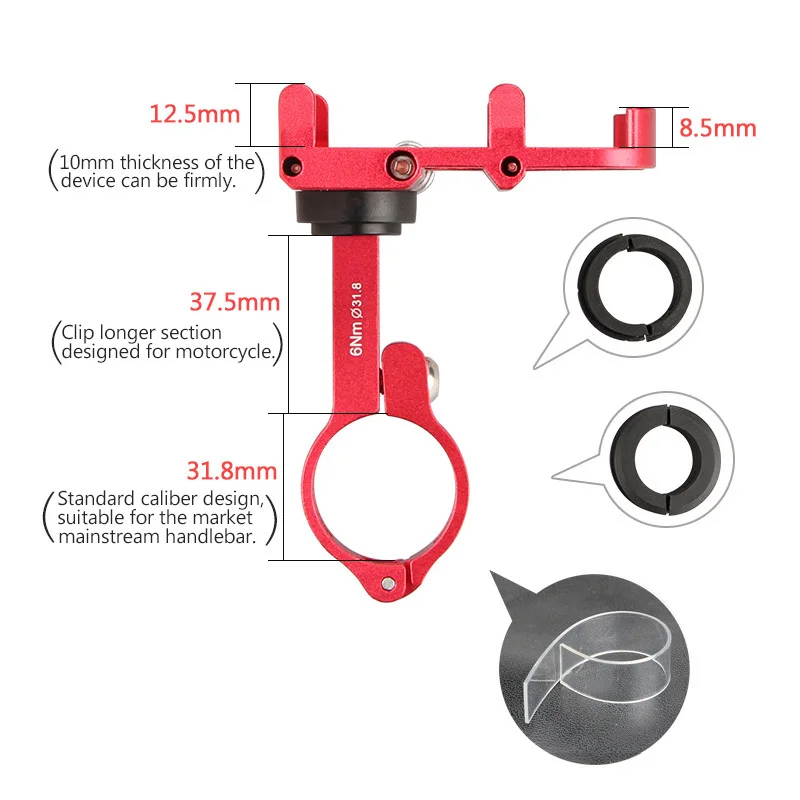 GUB PLUS 6 360 Degree Rotating Bicycle Phone Holder For 3.5-6.2inch Smartphone GPS Bike Phone Stand Bike Handlebar Belts Support