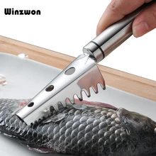 1 шт., рыболовный нож из нержавеющей стали, средство для удаления кожи, очиститель, скребок для рыбы, инструменты для очистки рыбы, инструмент для кухни, морепродуктов