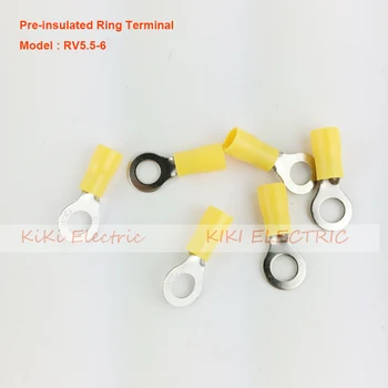 

RV5.5-6 round connectors Yellow Inslated Ring Pure Brass Terminal Circular Terminal(TO-JTK) Cold pressed terminals 500pcs/pack