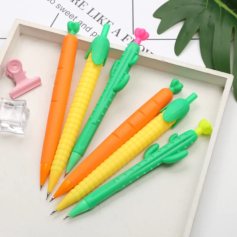 

36 pcs/lot 0.5/0.7mm Cactus Corn Mechanical Pencil Cute Carrot Automatic Drawing Pen School writing Supplies Stationery gift