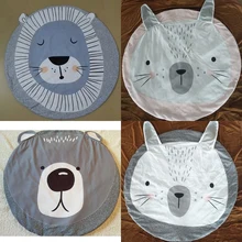 Cartoon Animals Lion Bear Rabbit Face Baby Play Mats Crawling Rug Carpet Blanket Pad Nordic Kids