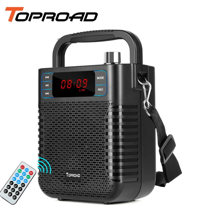 

TOPROAD Portable Bluetooth Speaker Wireless Stereo Heavy Bass Speaker Soundbar Support Remote Control FM Radio TF USB Microphone
