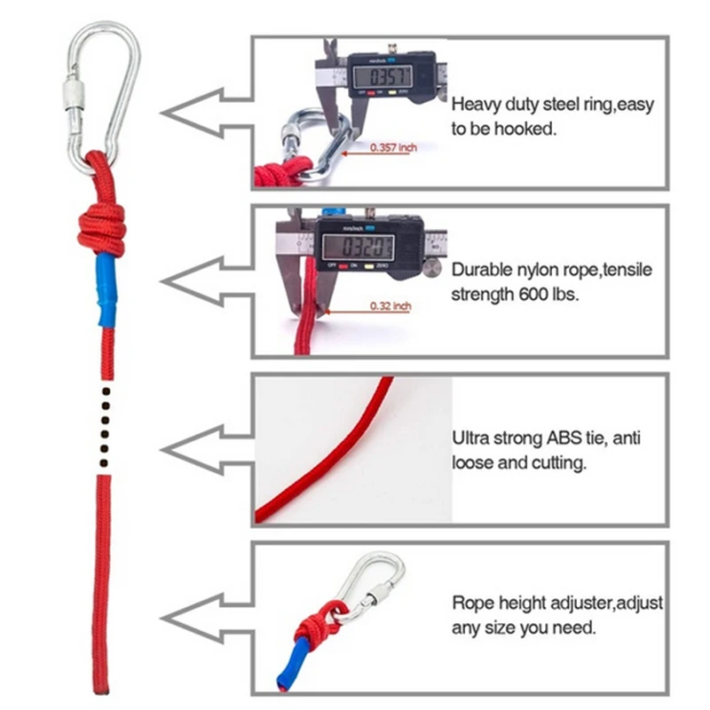 20 м безопасная походная нейлоновая веревка высокопрочная оплетка с карабинным замком безопасности на открытом воздухе альпинистское оборудование