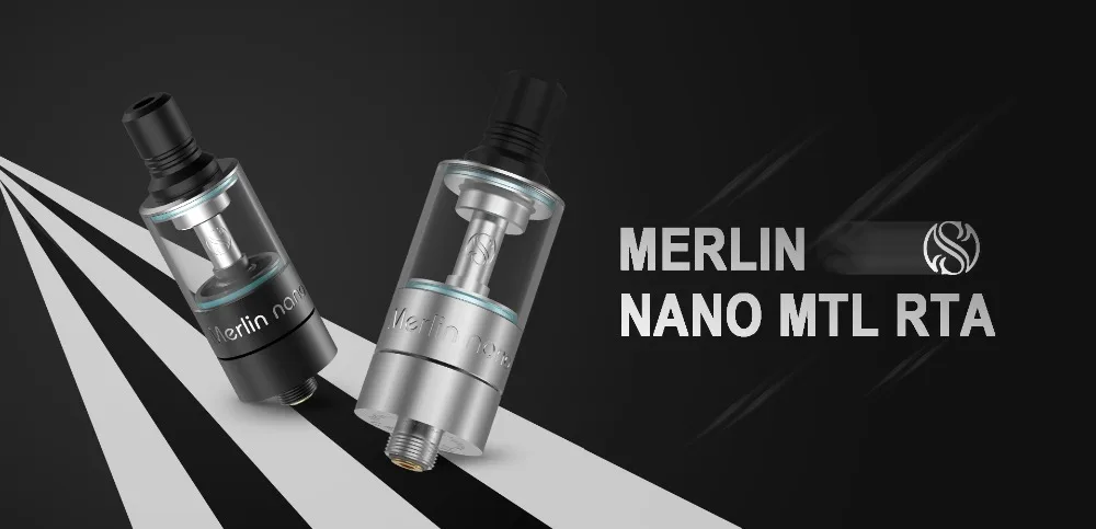 Augvape Merlin Nano MTL RTA атомайзер 18 мм 2 мл и 3,5 мл регулируемый поток воздуха Нижняя заправка системы Peek камера электронная сигарета