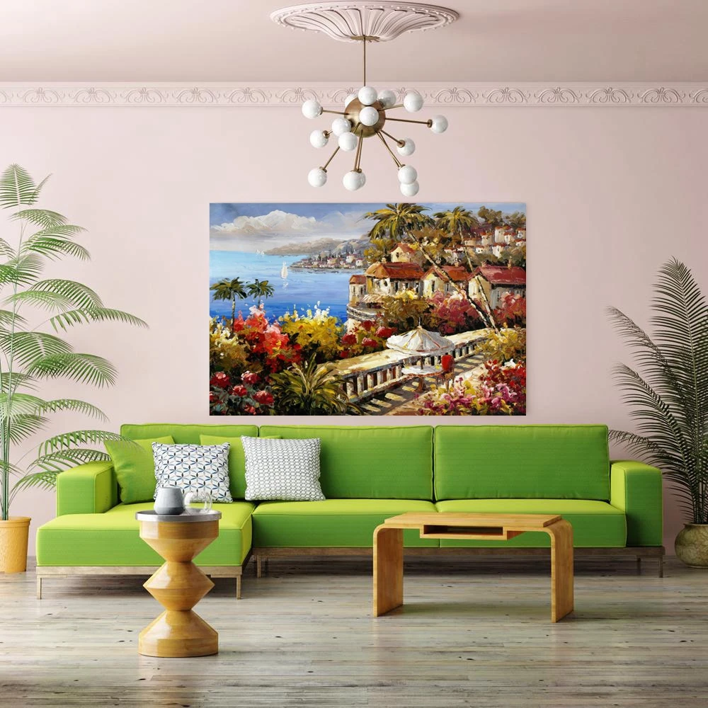 Mediterranean Sea Landscape Poster Art Print Nordic Wall Art Canvas