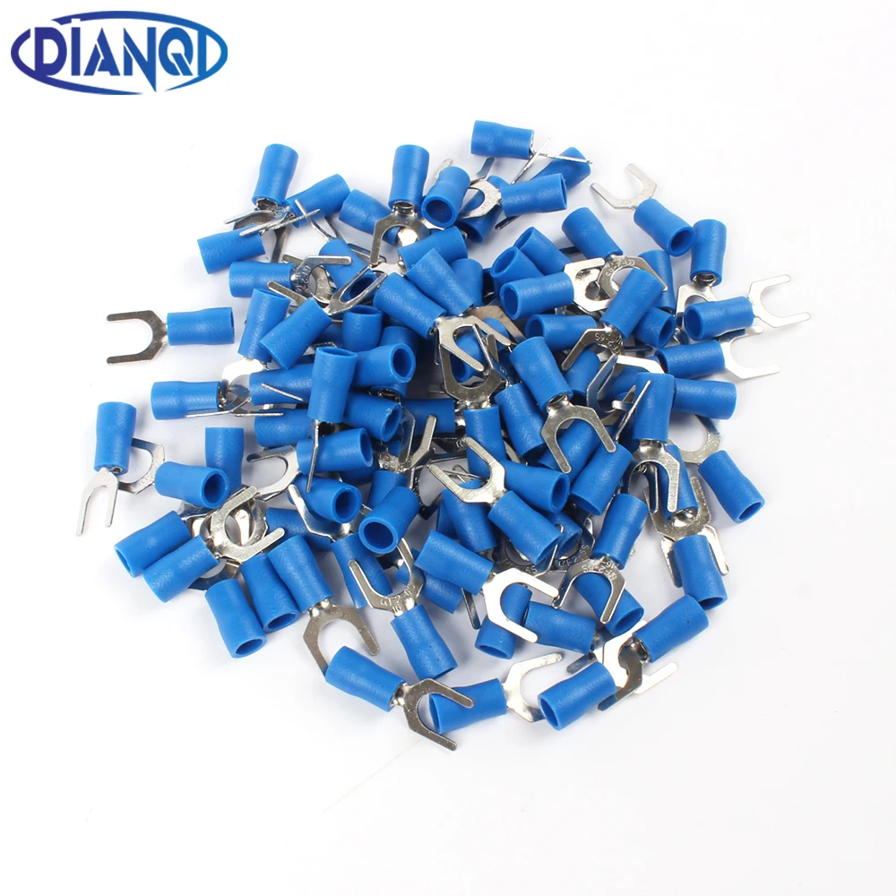 

DIANQI SV2-6 Blue insulation Furcate Terminal Cable Connector Wire Connector 100PCS/Pack SV2.5-6 SV