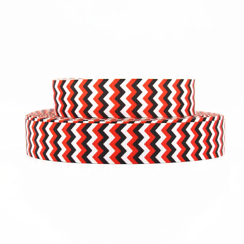 

Q&N ribbon 7/8inch 22mm 150730035 red black chevron design ribbon 50yds/roll free shipping
