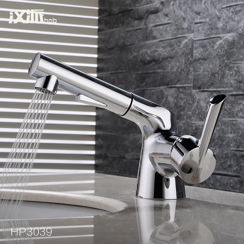 

copper Pull-out type faucet hot basin wash basin stretching tension leading Shampoo