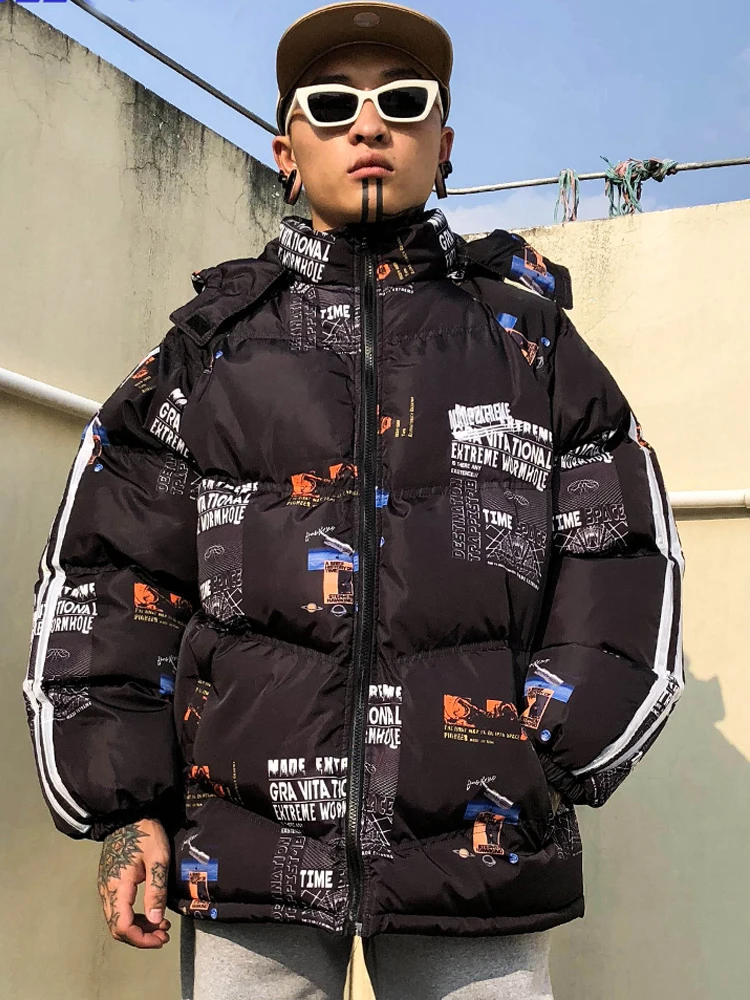 Men Hip Hop Jacket Winter Parkas 2018 Oversized Streetwear Windbreaker