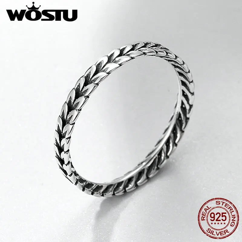 Женские винтажные кольца WOSTU CQR139 из 100% стерлингового серебра 925 пробы с запахом|925