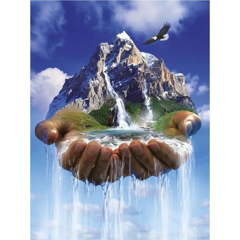 

3D Diy Diamond Embroidery Kits Picture Of Rhinestones Crystals Painting Mosaic Diamond Painting Fantastic Magic Landscape