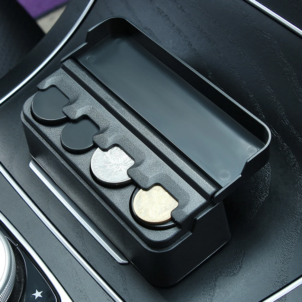 

1Pcs Car Coins Case Storage Box Container for Citroen C4 C5 Hyundai Solaris VW Polo T5 Ford Fiesta Fusion Mustang