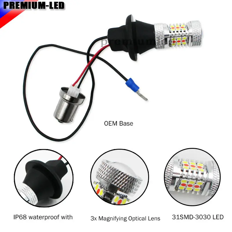 IJDM 31-SMD белый/красный двойной цвет 1156 S25 7506 светодиодный Сменные лампы для резервные фары заднего хода автомобиля и преобразования задней противотуманной фары