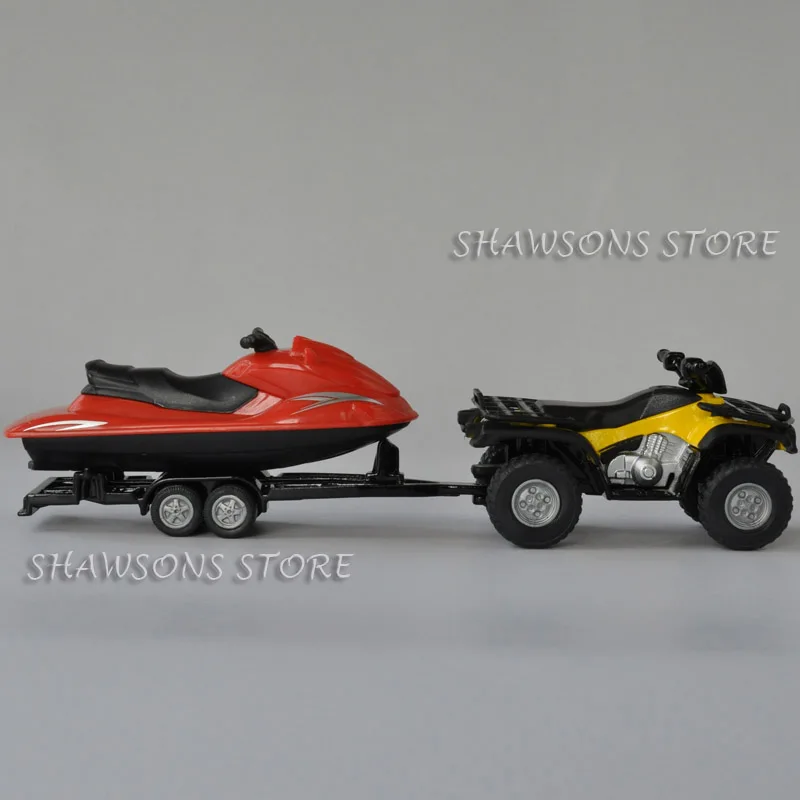 SIKU 2314 литье под давлением ATV модель игрушки 1:50 Quad с прицепом и реактивной лыжной репликой