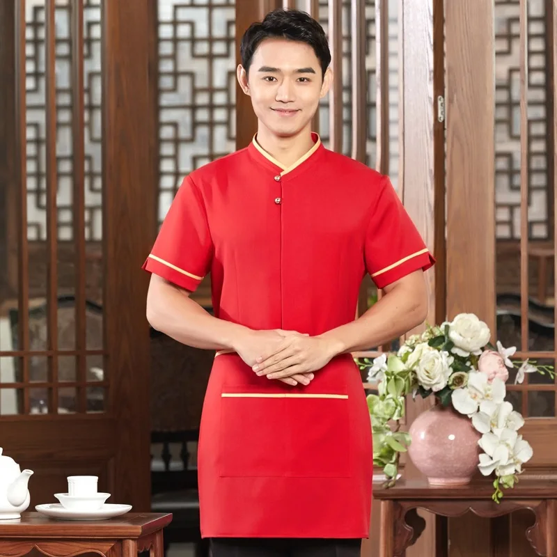  Chinese Restaurant Waiter Workwear Summer Kitchen Hotel Hot Pot Cook Clothing Fashion Elegant Men a - 33011586086