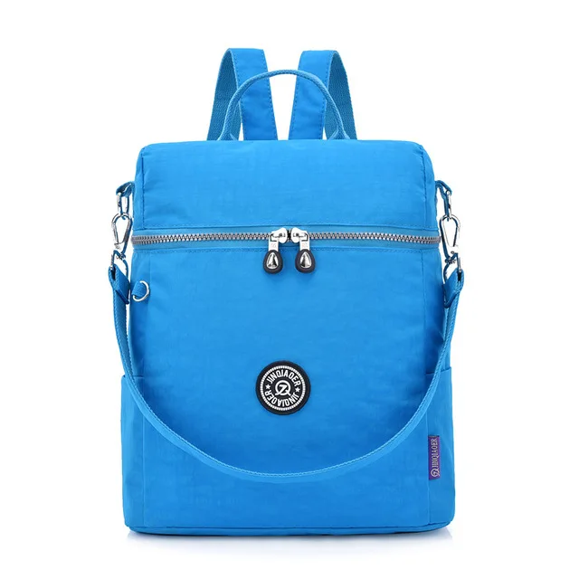Водонепроницаемый нейлоновый женский школьный рюкзак для девочек-подростков рюкзак для ноутбука Женский Повседневный Рюкзак Дорожная школьная сумка Mochila W729 - Цвет: Небесно-голубой