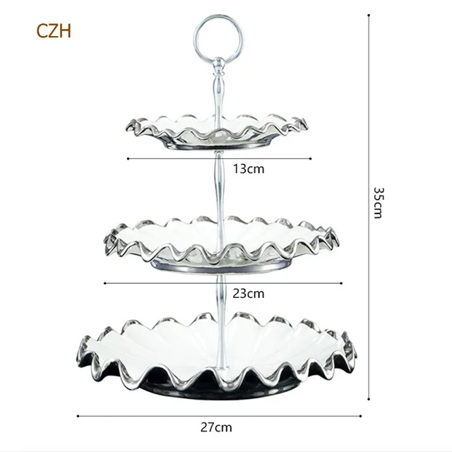 Качественный фарфор три яруса тарелка для фруктов декоративный керамический торт стенд блюдо Свадебная посуда для фестиваля и семейного сбора