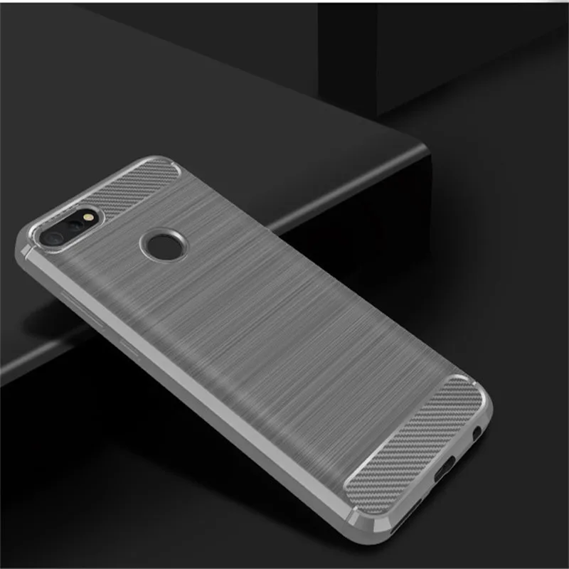 Чехол для Huawei Honor 7C чехол Hforor из углеродного волокна Мягкая силиконовая задняя