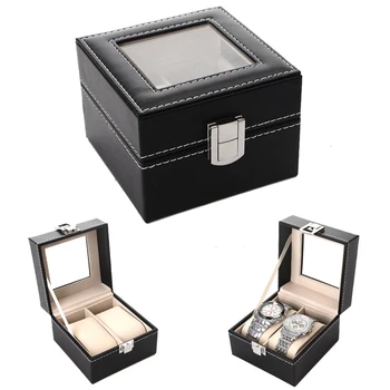 

2 Slots Handmade Watch Box Clock Box Time Box Watch Case for Watch Holding