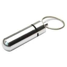 14mm * 48mm caixa de pílula à prova dwaterproof água caixa de cache recipiente geocache novo chaveiro anéis titular
