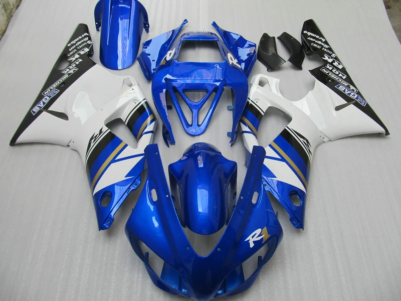 

High quality plastic Fairing kit for Yamaha YZF R1 98 99 white blue fairings set YZFR1 1998 1999 OT15