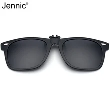 Jennic Men Rectangle Polarized Clip On Sunglasses Unisex UV400 Mirror Clip Brand Designer Fashion Trend Eyewear